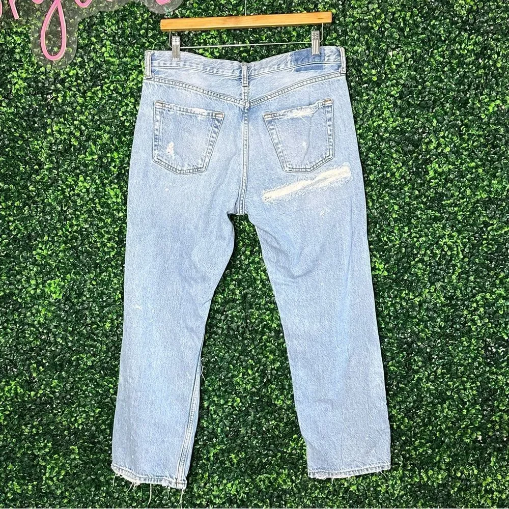 Zara Woman Distressed Ripped Denim 100% Cotton Jeans Sz 10